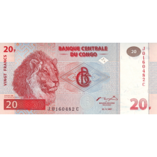 P 88A Congo (Democratic Republic) - 20 Franc Year 1997 (HdM Printer)